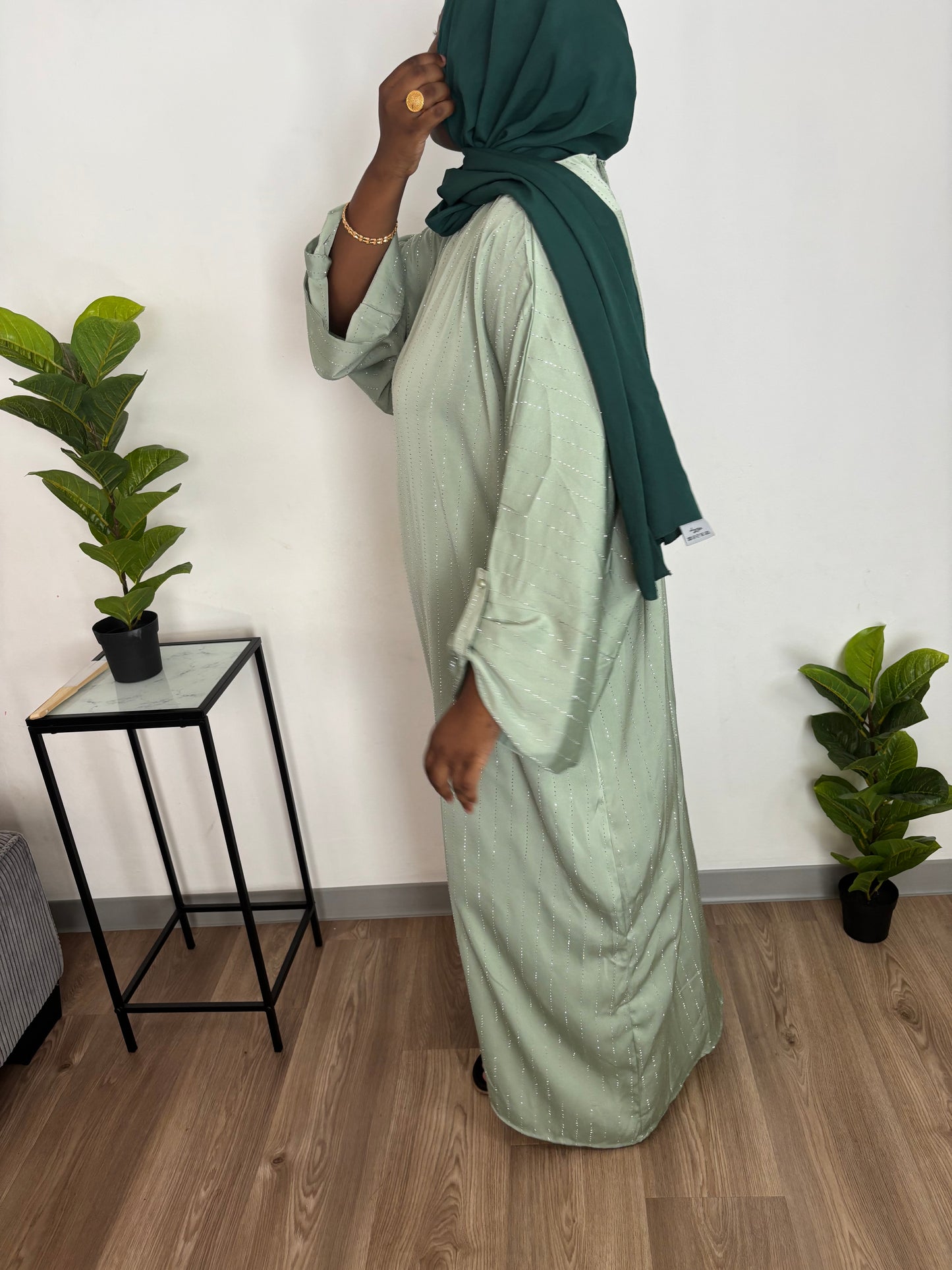 Robe abaya Nura - Vert clair
