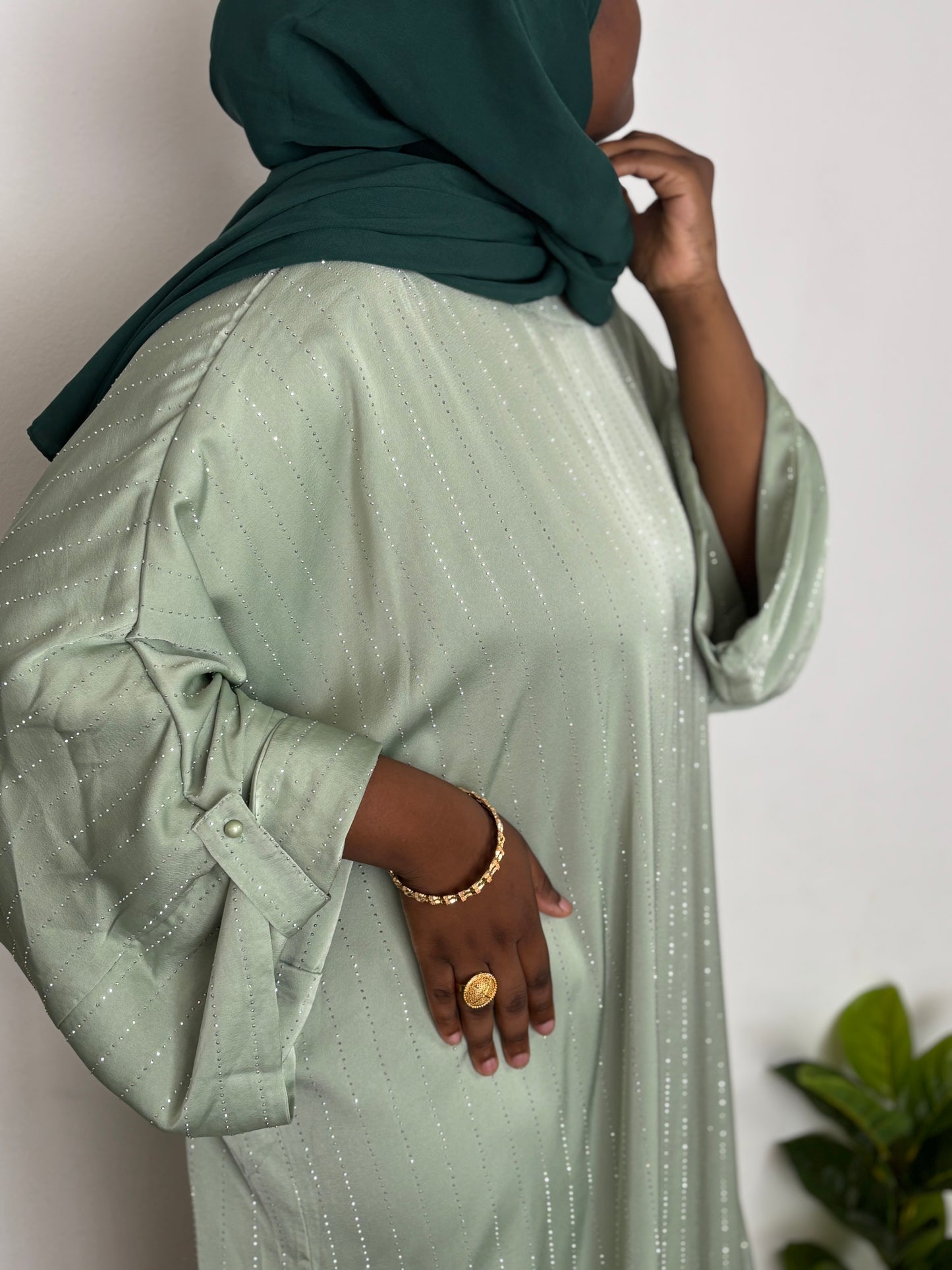 Robe abaya Nura - Vert clair