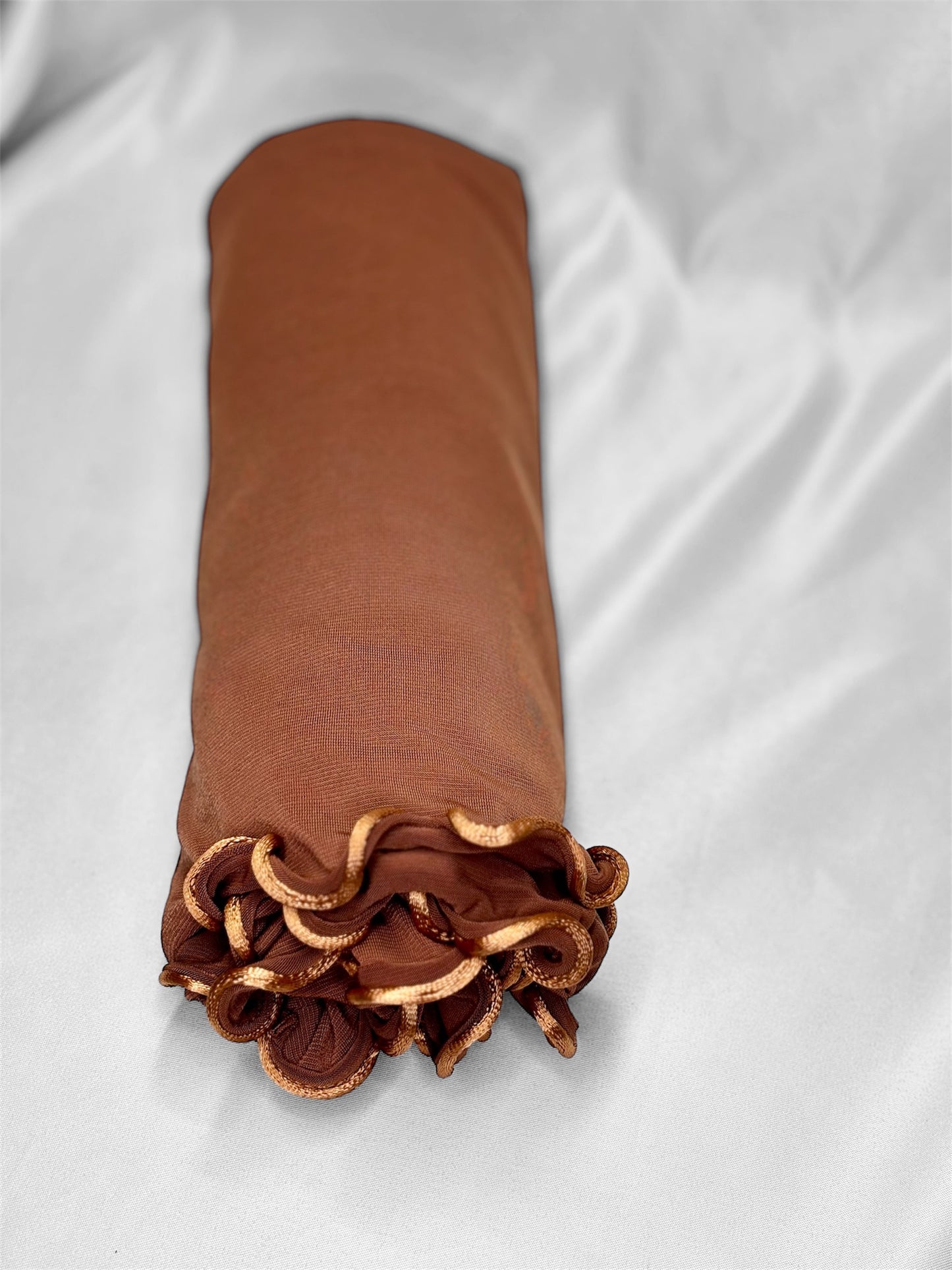 Hijab jersey premium frisé - Marron auburn