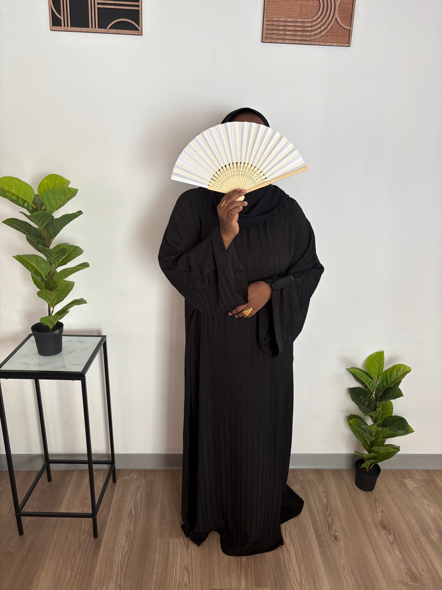 abaya rayures - noir