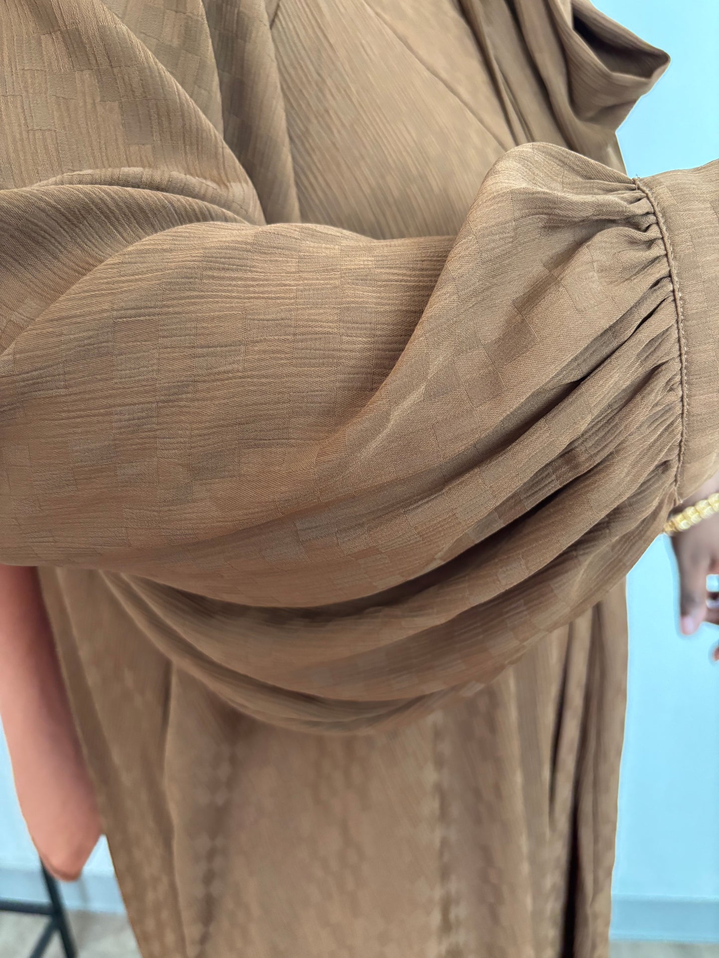 abaya robe damier - marron