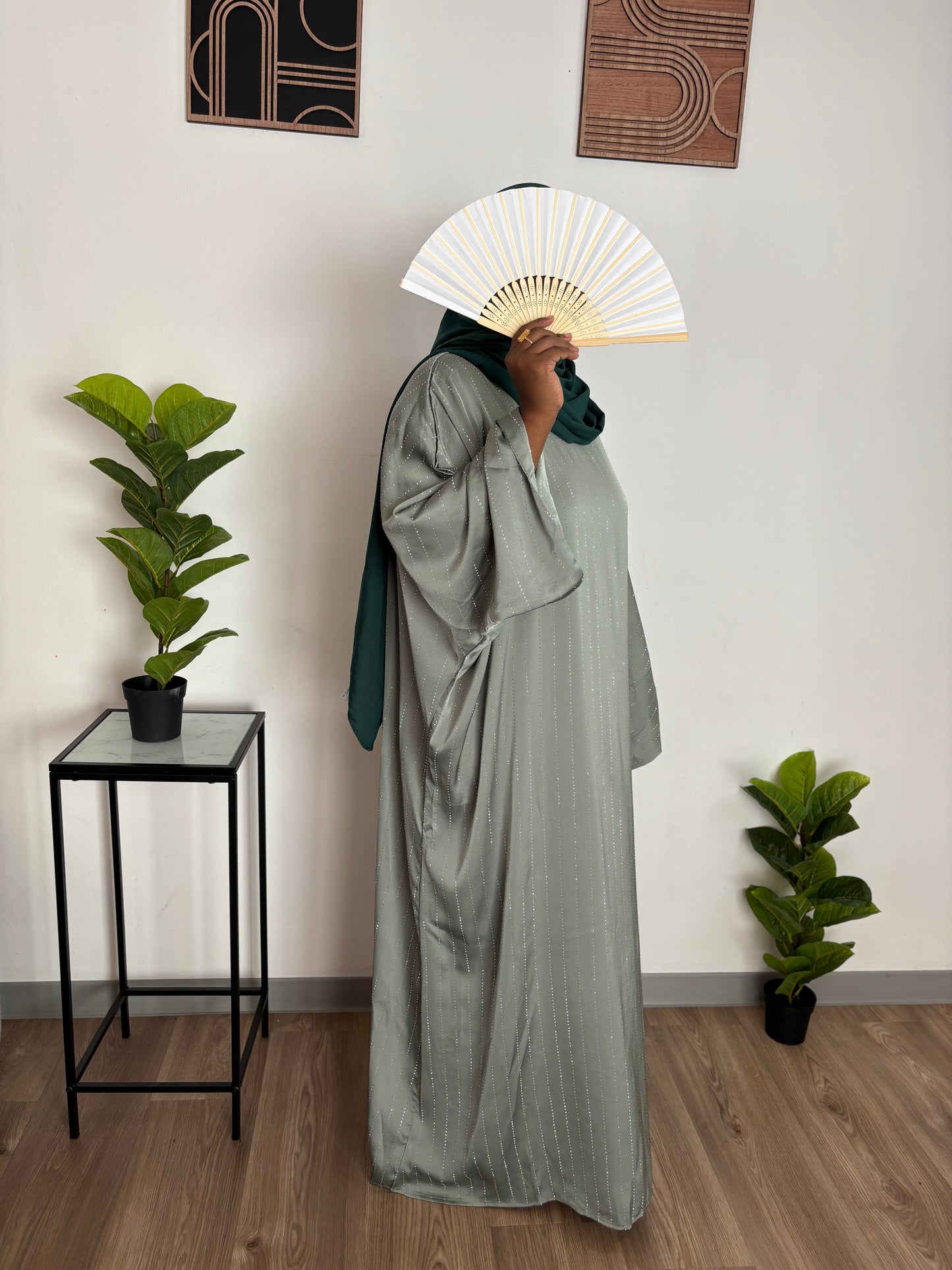abaya strass - Olive
