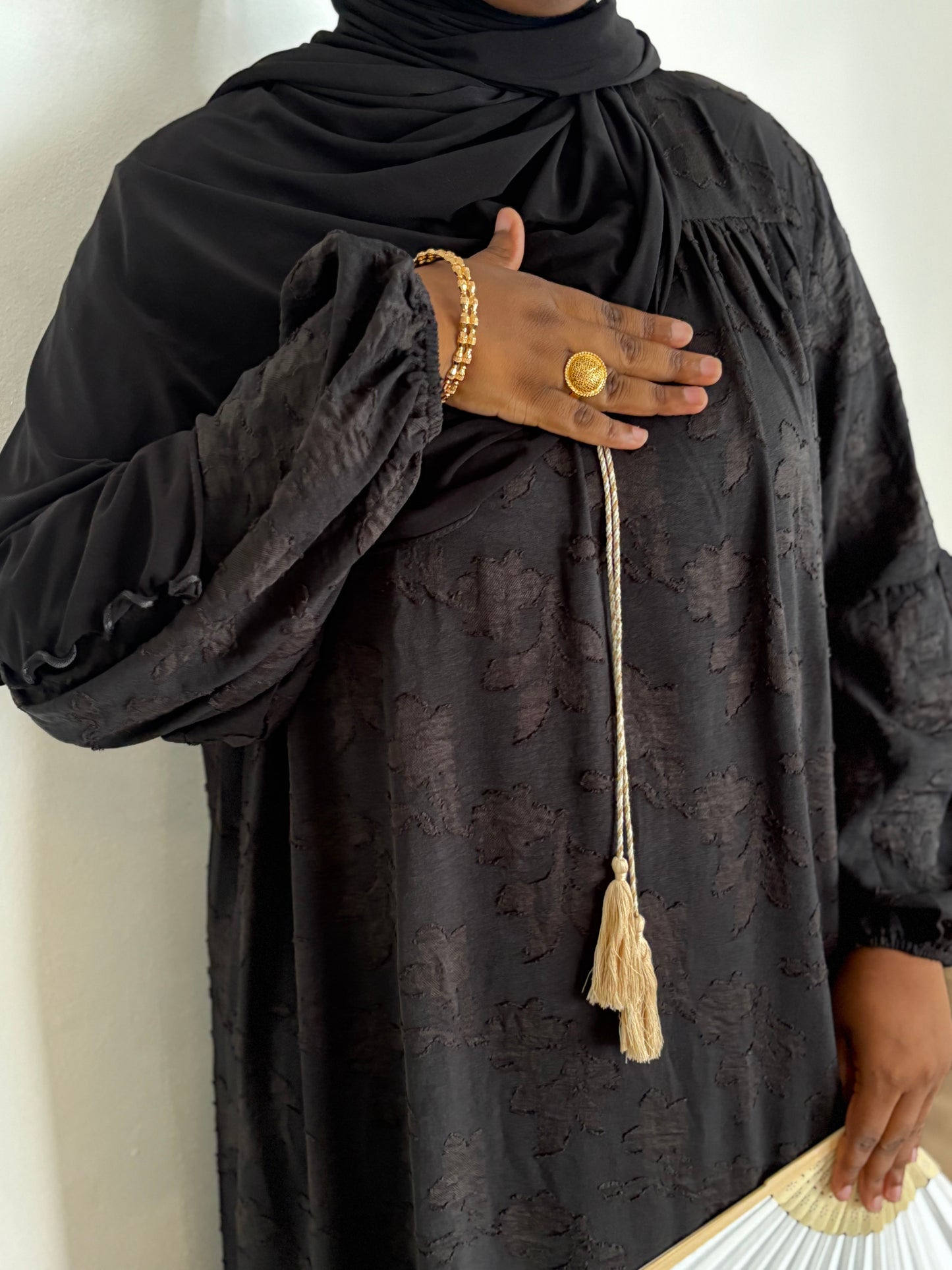 abaya a motif - noir