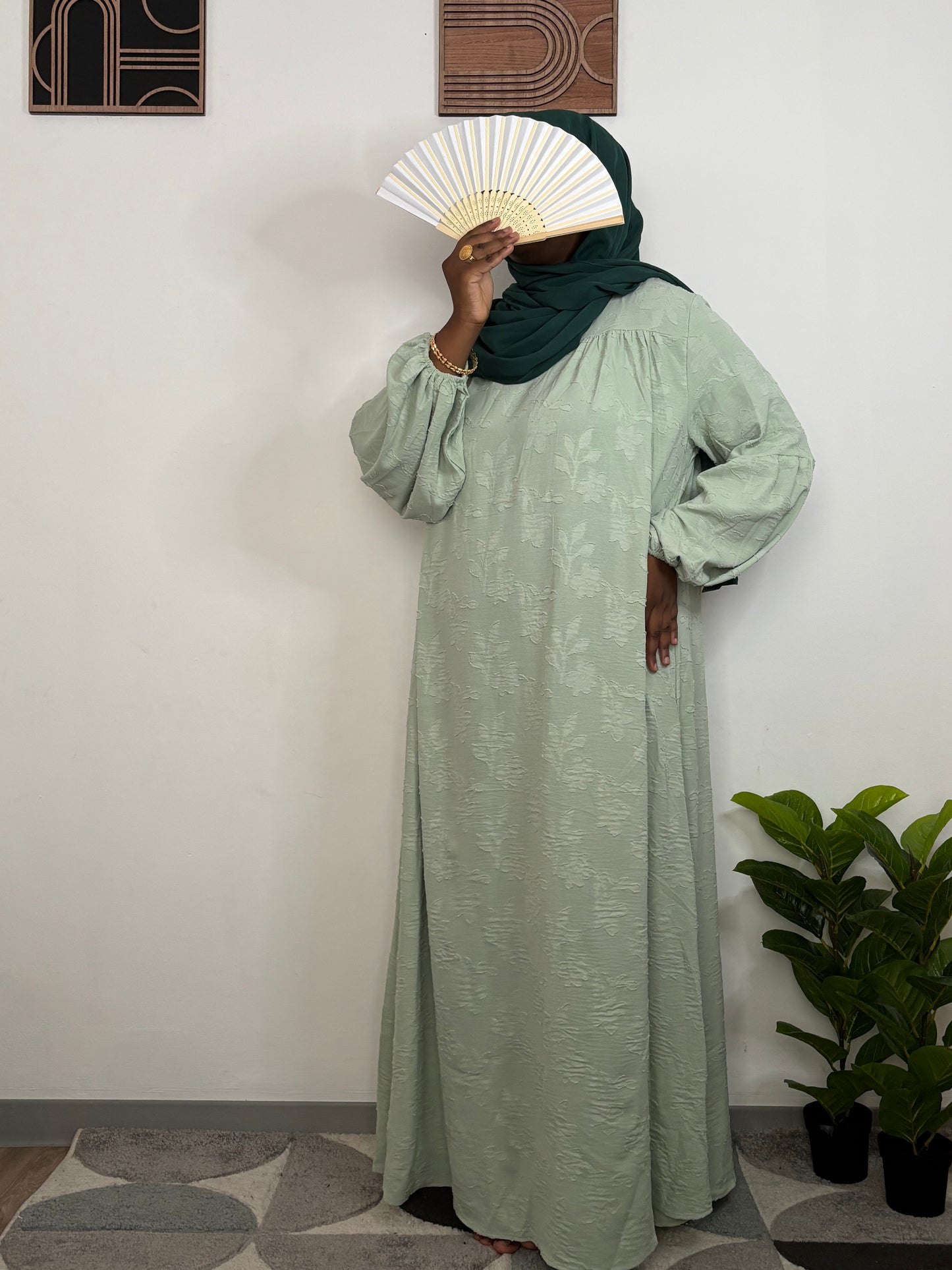 Robe abaya Zara - Vert clair