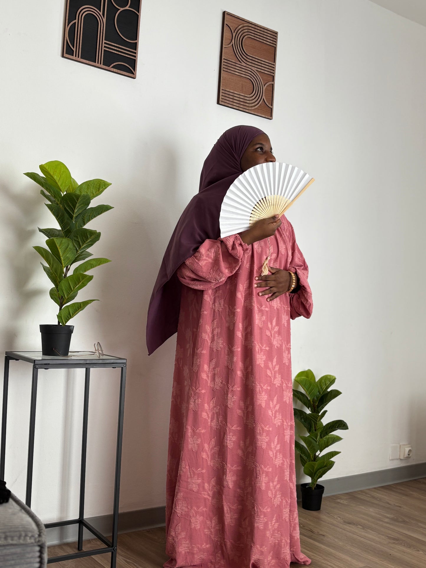 Robe abaya Zara - Rose
