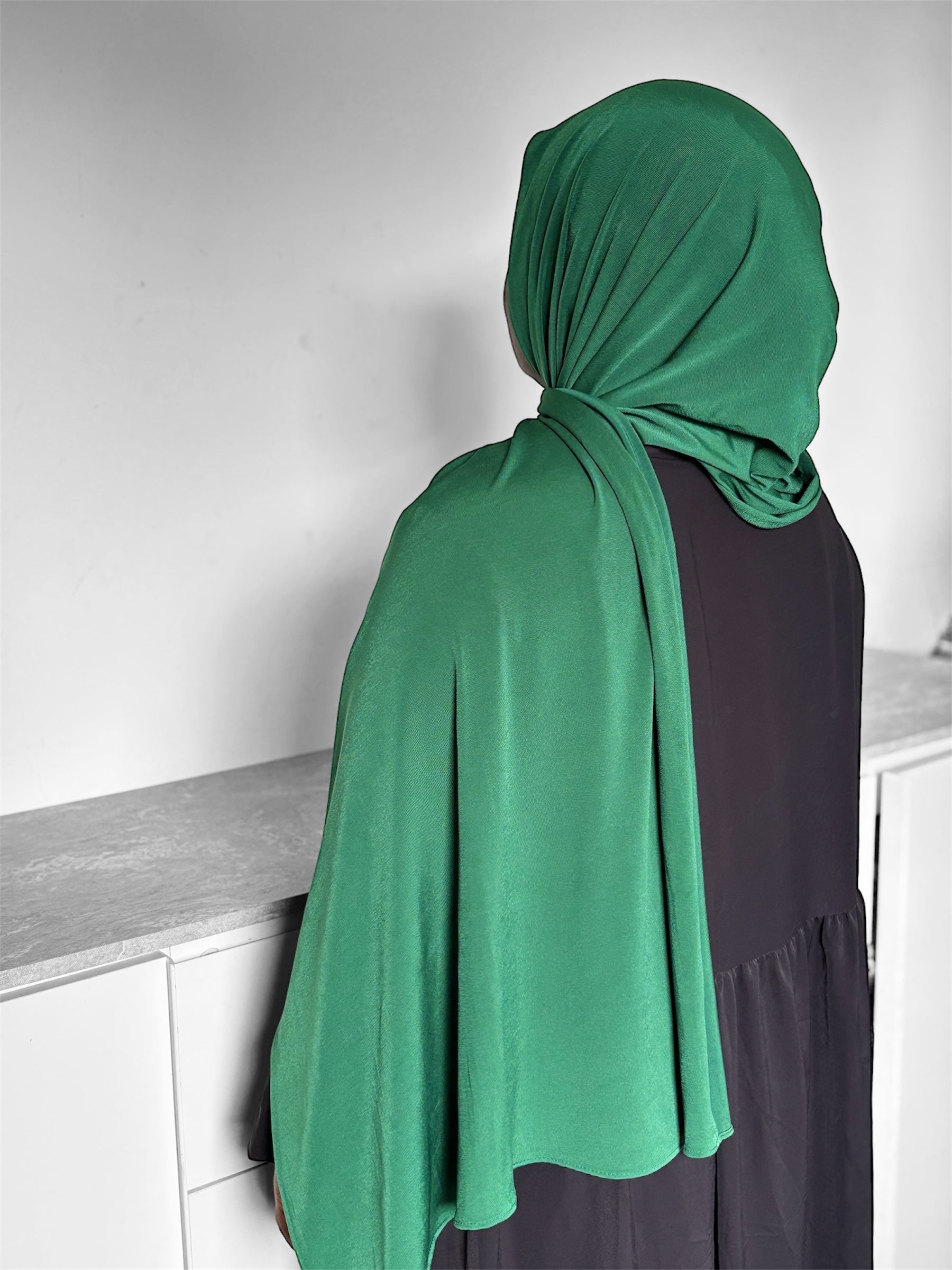 hijab jersey premium de luxe vert
