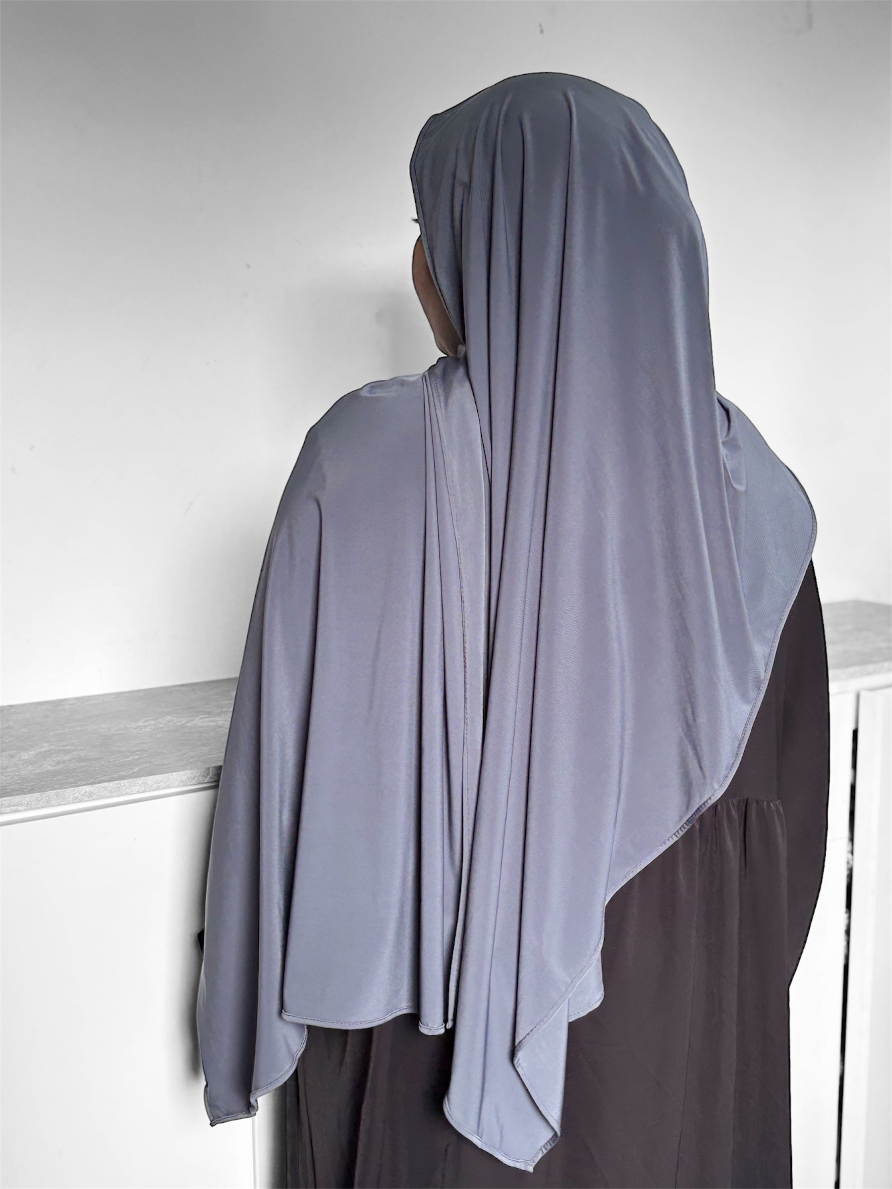 hijab jersey premium de luxe gris 